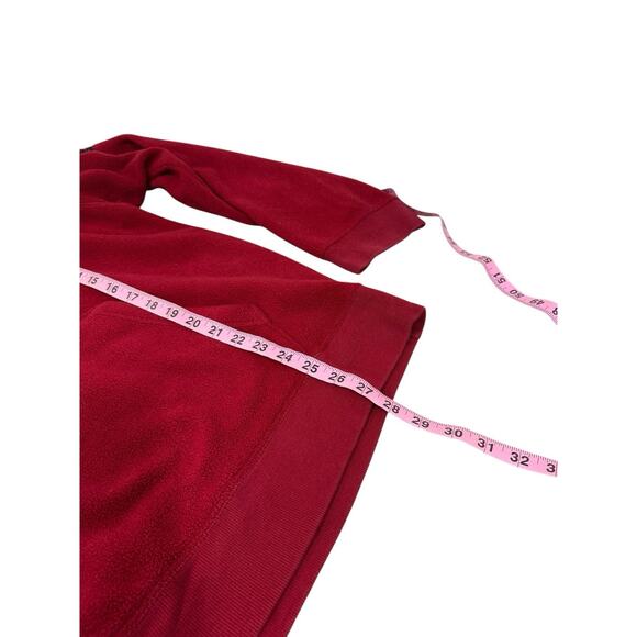 VTG Y2K Gap Hoodie Mens L Red Fleece Spellout Distressed 90s Fade Pile - Picture 6 of 6